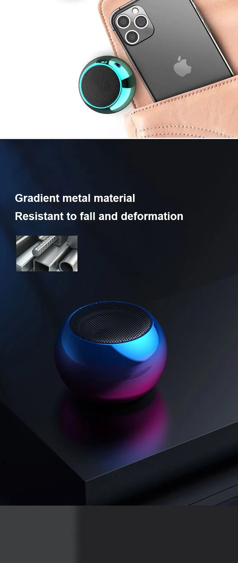 M3 vezeték nélküli hangszóró hangdoboz közönség fém sztereó surround mélynyomó kis mini hordozható Bluetooth hangszórók_voghion.com