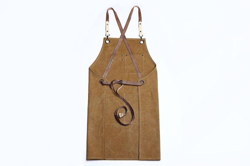 Grembiuli da lavoro per barbiere in tela resistente Kitch, unisex, con spalline incrociate, regolabili, per salone da parrucchiere, in similpelle._voghion.com