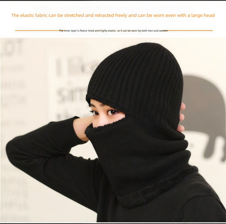 Sciarpa con cappuccio monopezzo per ciclismo autunno inverno all'aperto antivento protezione dal freddo paraorecchie pile spesso caldo cappello lavorato a maglia_voghion.com