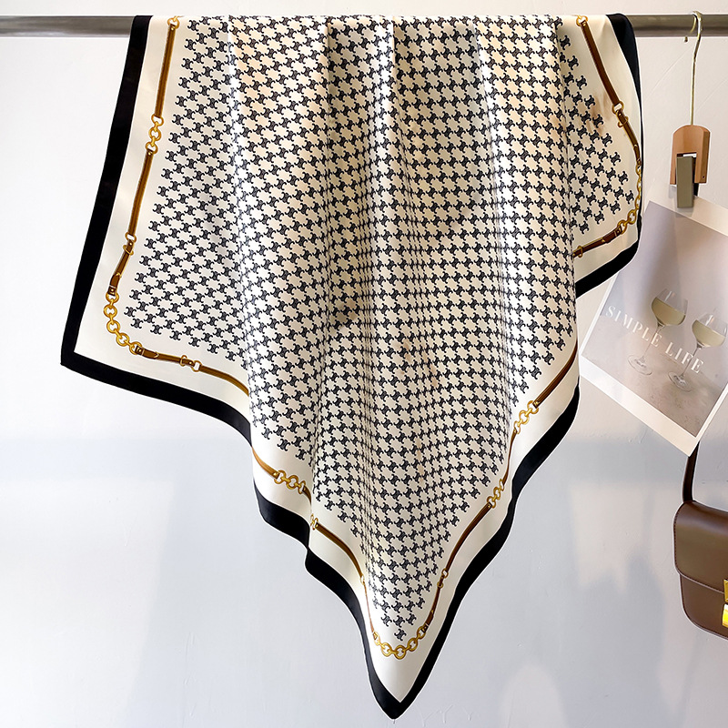 Sciarpe colorate in twill di seta, sciarpe stampate coreane, grandi sciarpe, scialle 90x90 cm, protezione solare, viaggio_voghion.com