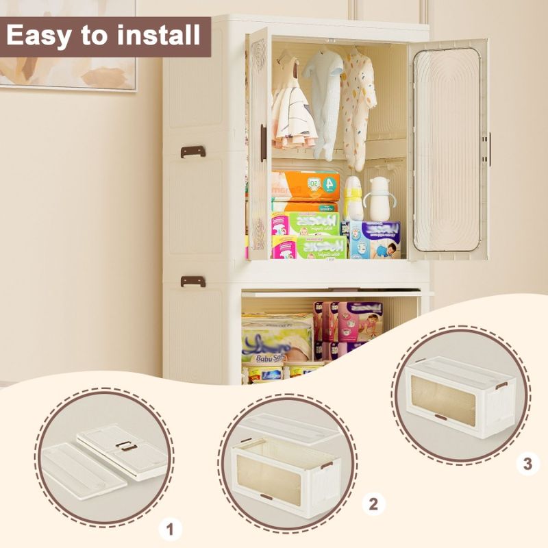 Clothes 10 Rod Doors For Magnetic Hangers Organizer With Hanging Portable B Wardrobe Storage Cubes Dresser 4 Closet Clothes Pcs_voghion.com