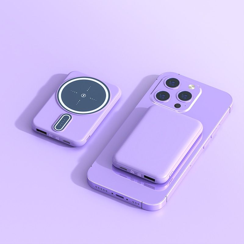 Power Bank Mini Magnetic Wireless Charging Treasure Tragbare mobile Power Bank kann LOGO anpassen_voghion.com