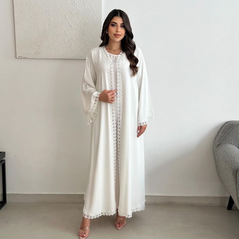 Roupas femininas Jaqueta da moda muçulmana Oriente Médio Dubai Robe branco Feminino Novo estilo de roupa externa Abaya_voghion.com