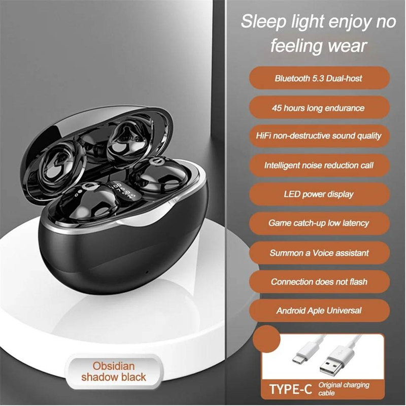 Nearly Invisible Wireless Earbuds,Bluetooth 5.3 Headphones For Office Business, HiFi Stereo Sound, Comfortable Hidden Wear, Perfect For IPhone Android_voghion.com