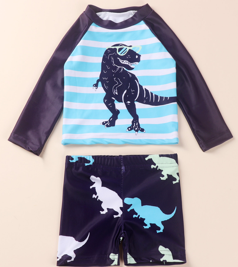 Sistema de dos piezas de la impresión del contraste del color de la moda del traje de baño de Mother&Kids Boys_voghion.com