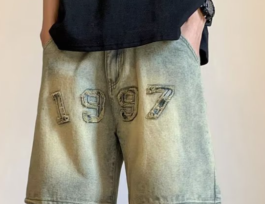 Häre Kleedung gewaschen distressed Denim Shorts Männer Summer locker breet-Been riicht Shorts Amerikanesch High Street trendy Mark Schéin Hosen_voghion.com