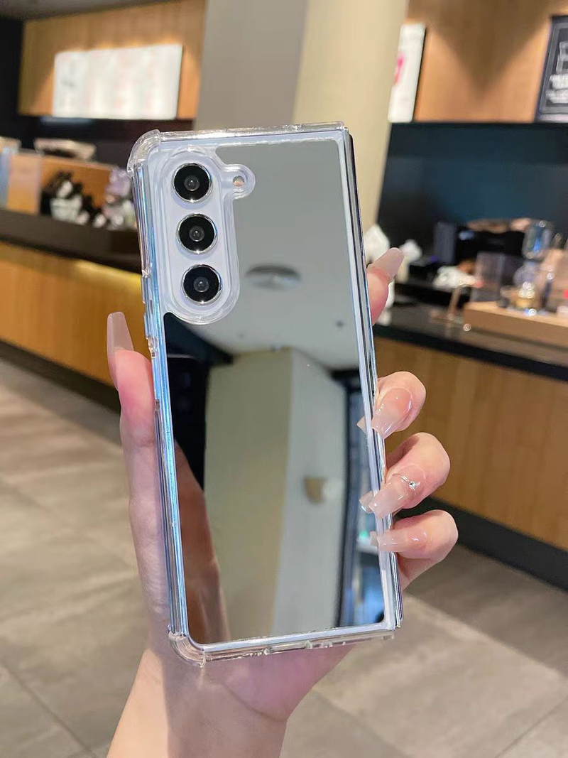 For Samsung Galaxy Z Fold 3 4 5 Mirror Anti Drop TPU PC Phone Case Cover_voghion.com