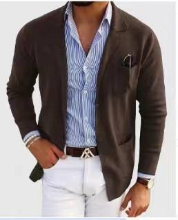 Cappotto da uomo autunno e inverno moda slim fit abito britannico casual formale blazer per uomo_voghion.com