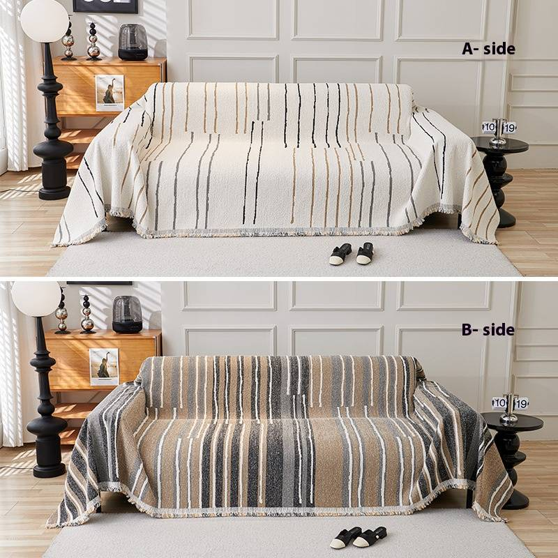 Verdickter Sofabezug Herbst- und Wintersofatuch All-Inclusive Moderne, einfache Linien Nordischer Sofabezug Sofakissen Sofadecke_voghion.com