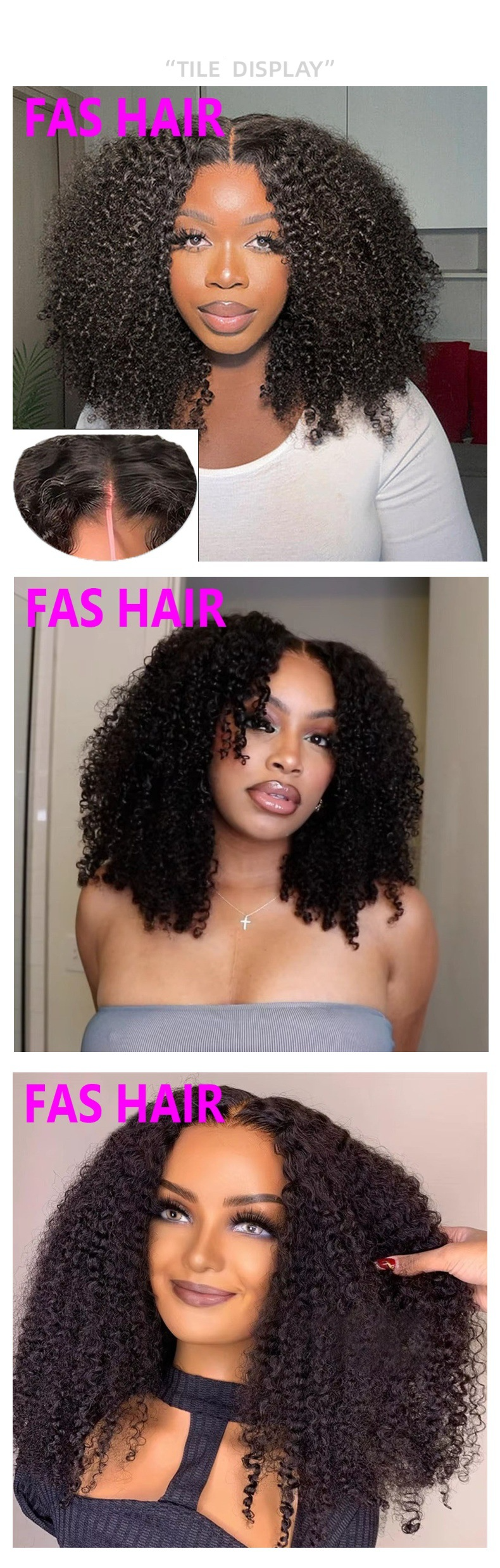 Peluca afro rizada y bob sin pegamento: 100 % cabello humano, encaje frontal, resistente al calor, color negro natural (fácil de peinar y cómoda de llevar)._voghion.com