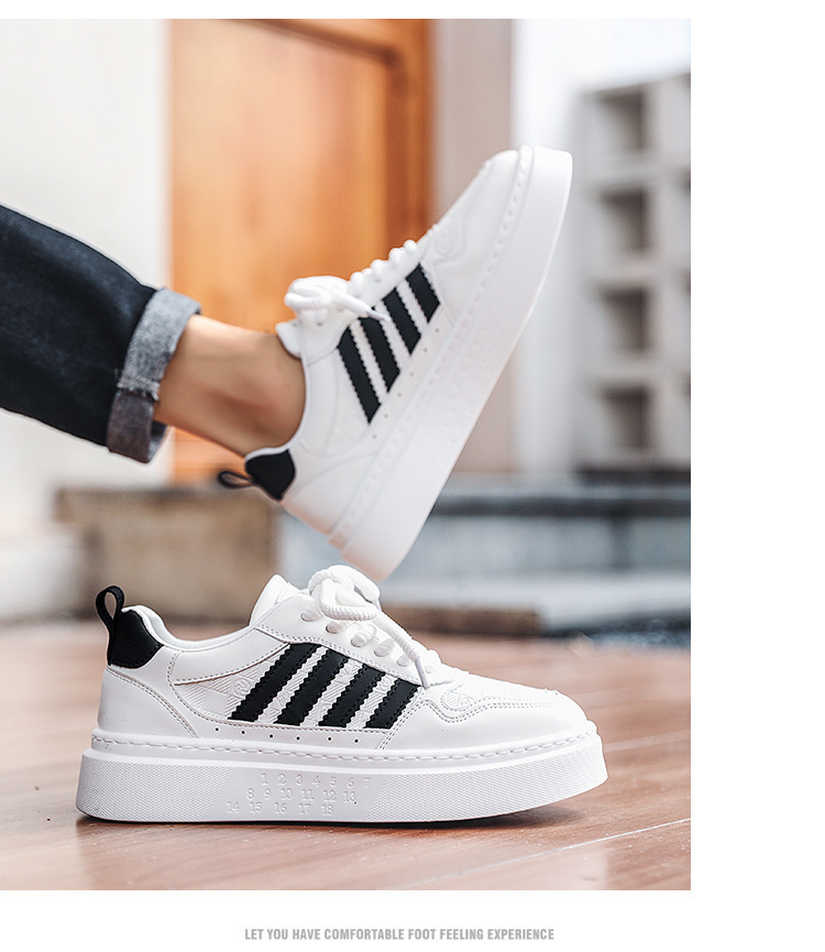 Lässige weiße Herren-Sneaker – atmungsaktive Low-Top-Schnürschuhe mit dicker Sohle für Komfort und Stil im Alltag_voghion.com