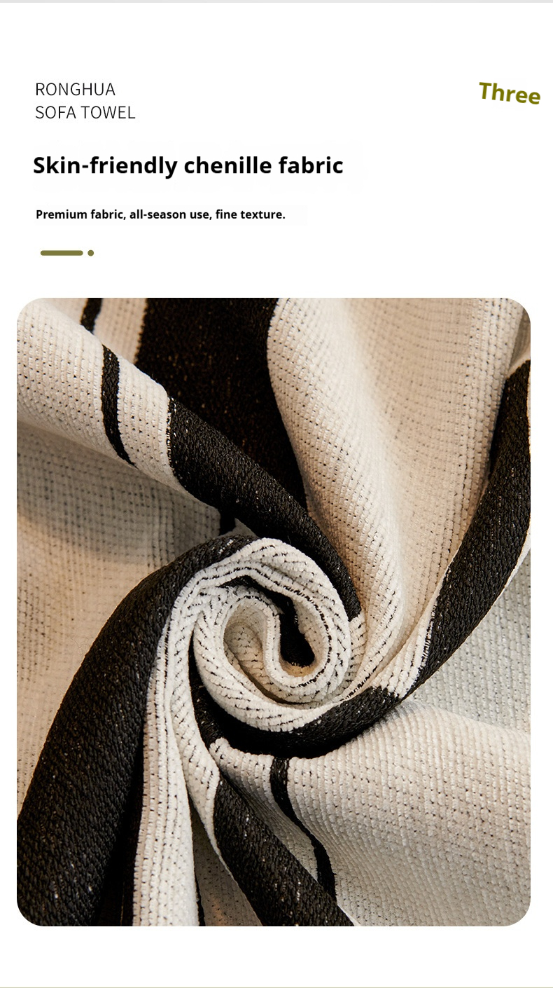 Chenille-Sofabezug mit Streifendesign – Dehnbarer Schonbezug für Anbausofas (180×130cm bis 180×460cm, nordischer Stil, haustierfreundlicher Stoff)_voghion.com