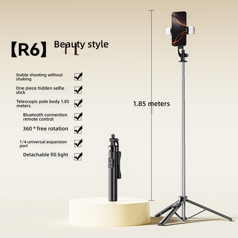 Ultra-Light 1.8m Bluetooth Selfie Stick With 360° Rotation, Tripod Stand & Remote Control – Compatible With Smartphones_voghion.com