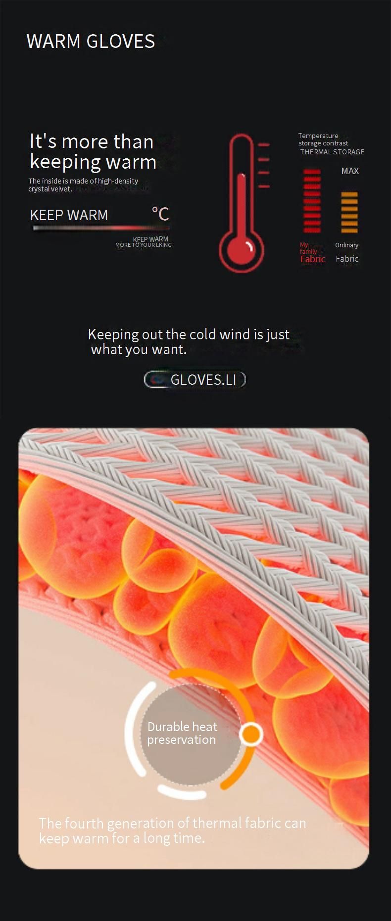 Gants de cyclisme d'hiver T-BAGWELL pour hommes et femmes - Compatibles avec les écrans tactiles, coupe-vent, antidérapants et thermiques, avec découpes pour les doigts et logo en métal_voghion.com