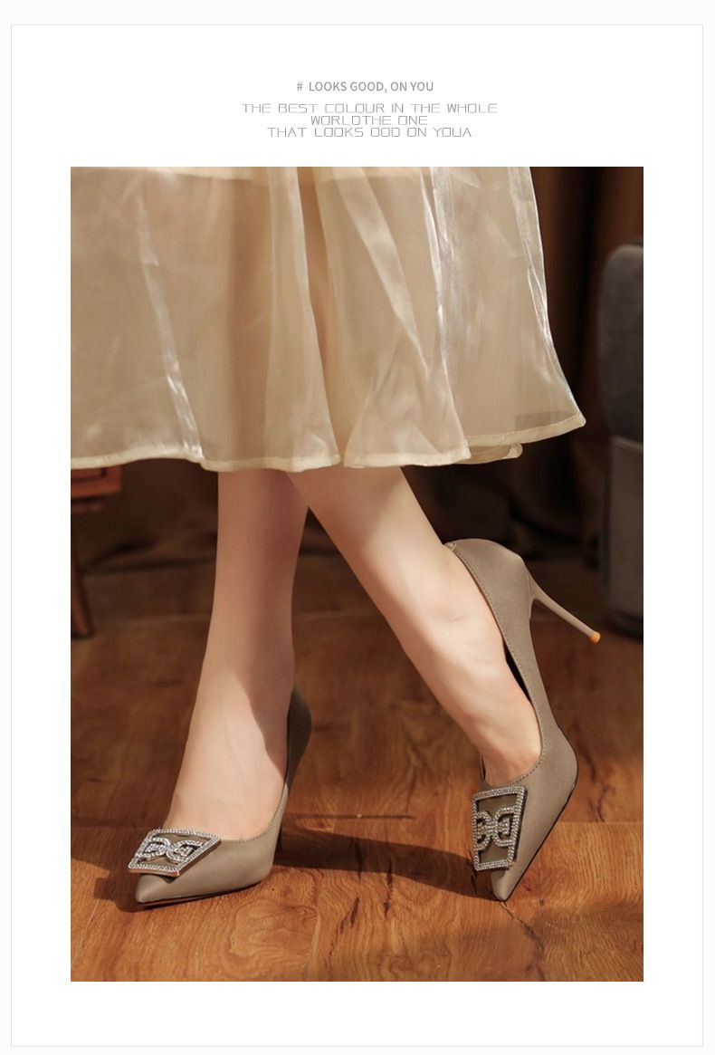 9888D-085 Stiletto Spitzschuh Strass Pendler Berufsschuhe Klassisch Vielseitig Täglich High Heels Elegant Schlicht_voghion.com