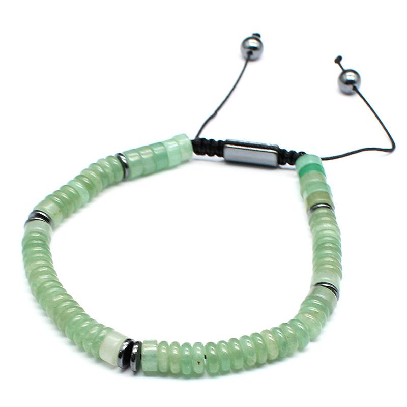 6mm Raw Stone Crystal Hand Rope For Men Ethnic Style Simple Jewelry_voghion.com