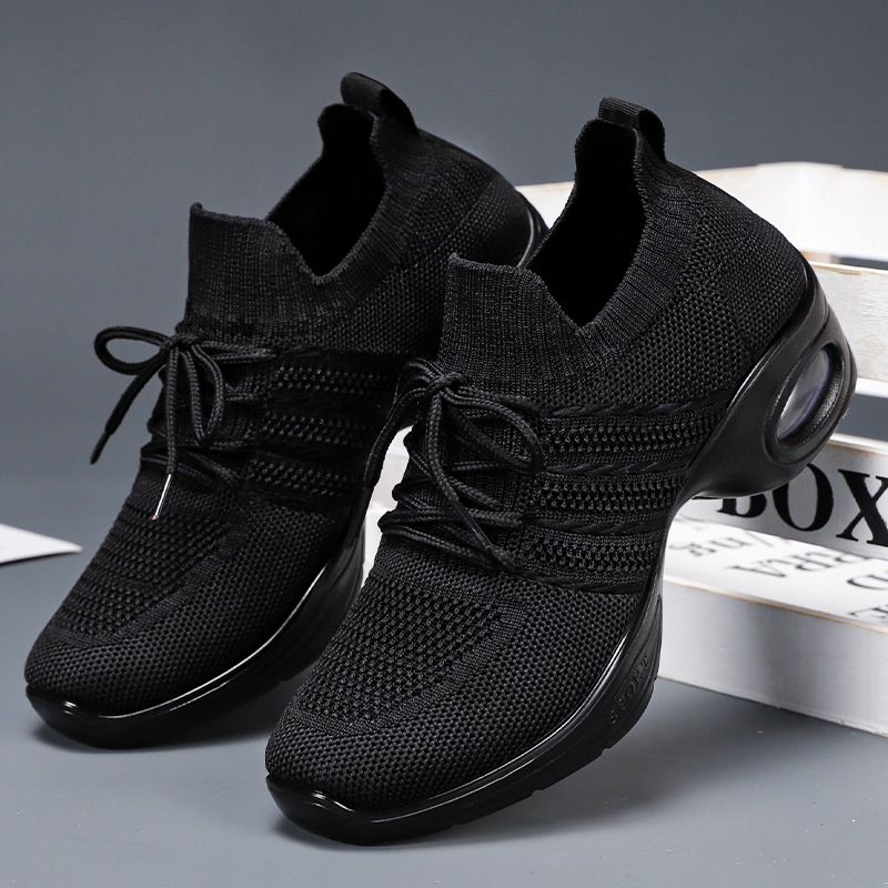 Tanzschuhe Damenschuhe Polyurethan Dickbesohlte Leichte Square Dance Atmungsaktive Wanderschuhe für Mütter mittleren Alters und ältere Menschen_voghion.com