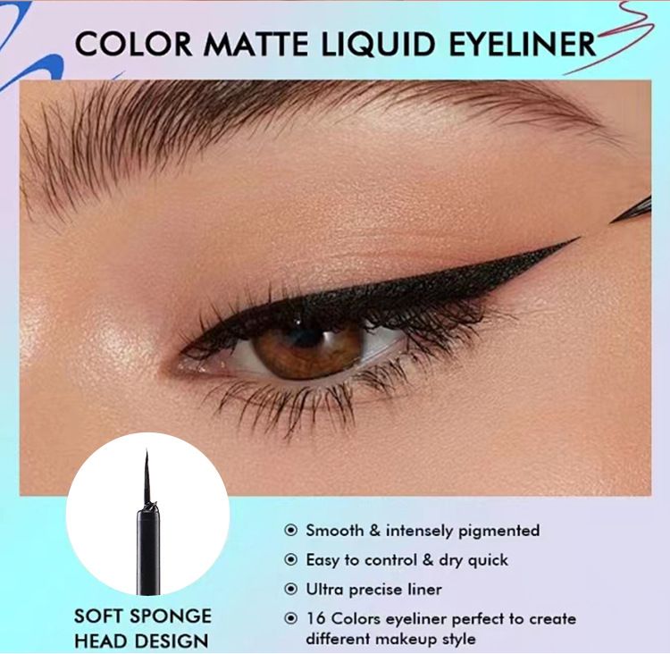 Eyeliner impermeabile, ad asciugatura rapida, a lunga durata, non sbiadisce, in bianco e nero. Eyeliner Suit_voghion.com