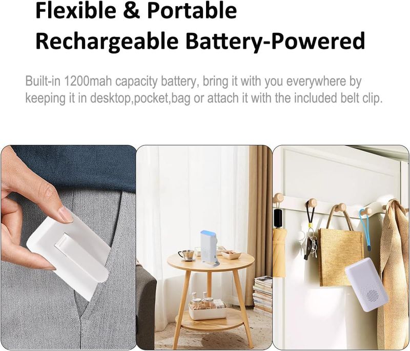 Timbre inalámbrico con 58 timbres, LED intermitente de colores y alerta por vibración. Alimentación CC de 5 V. Ideal para el hogar y el cuidado de personas mayores (botón rojo/azul opcional)._voghion.com