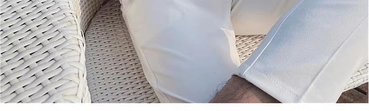 Herrkläder Sommar tunn stil slimmad high end stickad cool kavaj stilig T-shirt kontrastfärg is siden pikétröja kortärmad herr_voghion.com