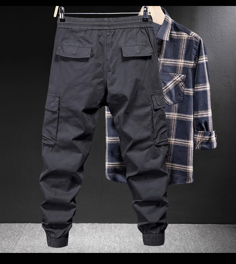 Roupas masculinas novo estilo para primavera e outono, ajuste solto, calças táticas casuais de escalada ao ar livre_voghion.com