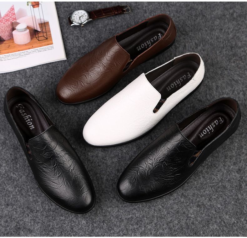 Herrenschuhe, gemusterte Lederschuhe, Freizeitschuhe, Slipper mit Lochmuster, Fahrschuhe für Herren_voghion.com