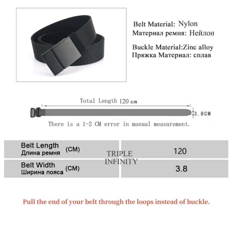 Cinturones de hebilla lisa de metal para hombre, estilo empresarial, de lona, de diseñador, informales, duraderos, para traje y pantalones._voghion.com