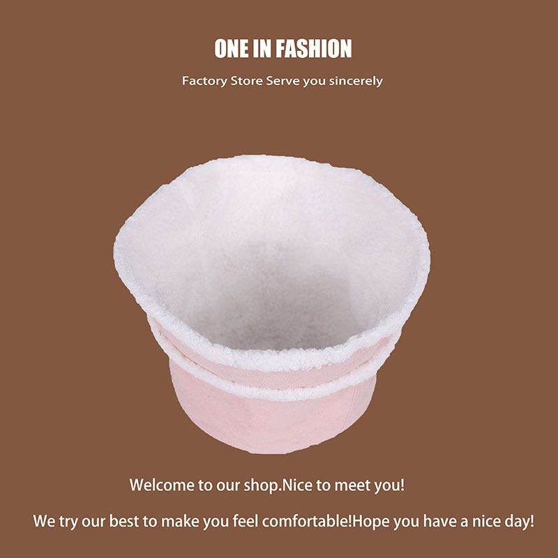 Verdikte suède emmerhoed Vrouwen dragen veelzijdige gezicht Lamswol warme bassin hoed in de herfst en winter_voghion.com