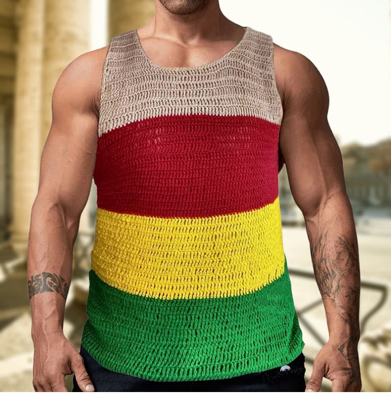 Canotta casual senza maniche in maglione lavorato a maglia con ago spesso a contrasto da uomo in stile abbigliamento da uomo SY0081_voghion.com