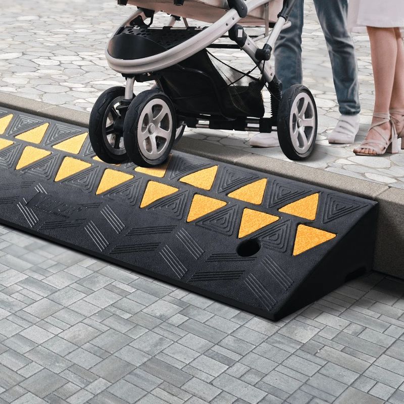 Curb Ramp Rubber Rise 10 Driveway Curb Duty Ramp 39.4 Rubber Heavy Sidewalk For For Curb 3.7 Ramp Width 15T Height Ramp Length_voghion.com