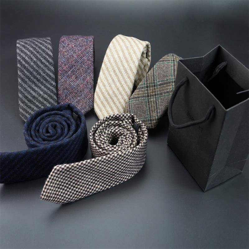 Cravatta da uomo in lana, stile retrò, casual, versatile, stile britannico, per lavoro, formale, versione coreana, 7 cm_voghion.com