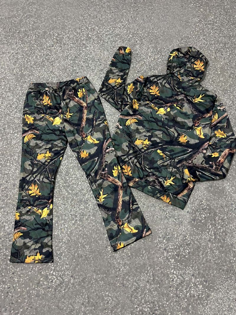 Men's Clothing Fashion Hooded Sweatshirt Suit Camouflage Full Body Printing_voghion.com