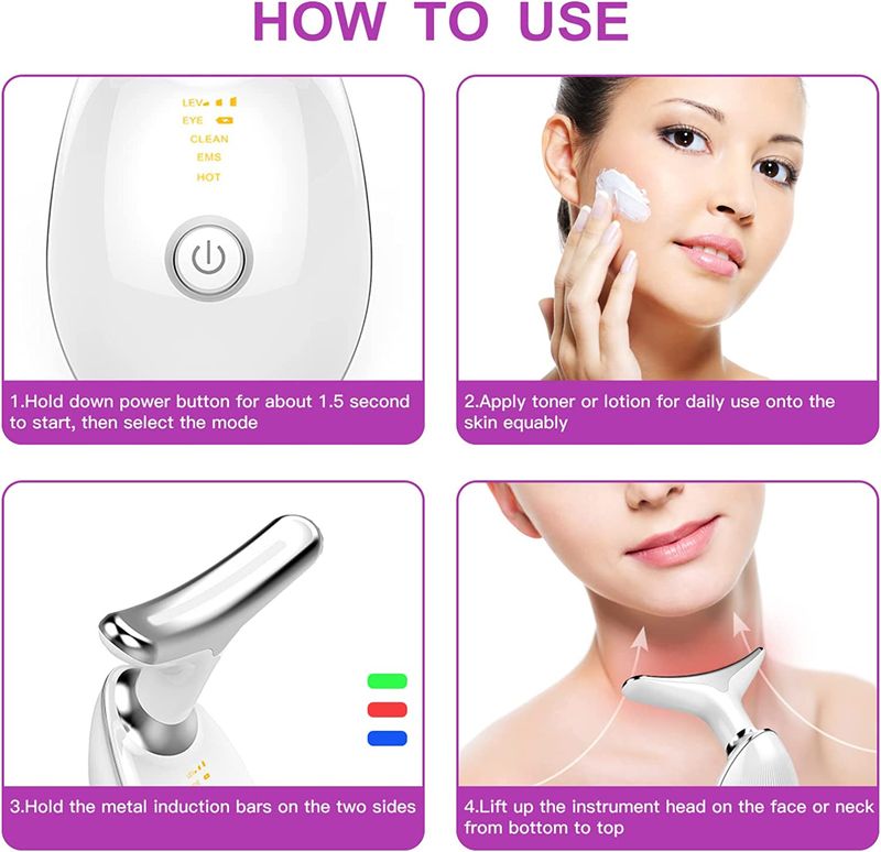 Hals Gesicht Lifter ems Hals Facelift ing Massage gerät Haut strffen Gerät LED Photonen therapie Anti-Falten Doppel kinn Entferner_voghion.com
