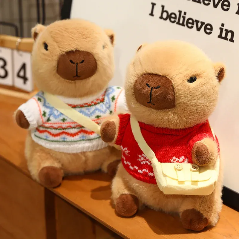 Kapybara pliušiniai gyvūnai Žaislai Kūrybiniai animaciniai filmukai įdaryti lėlės Kawaii kambario dekoras Išskirtinės gimtadienio dovanos gali pakeisti drabužius_voghion.com