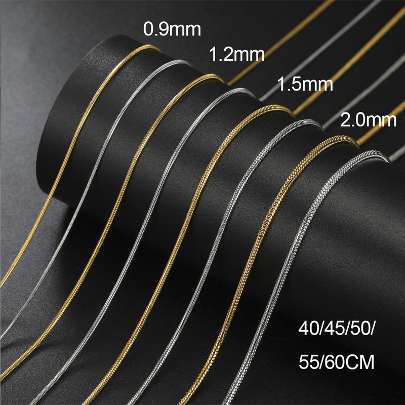 Collana a catena a serpente rotonda My Shape per donna e uomo, in acciaio inossidabile, con maglie da 0,9 mm, 1,2 mm e 2 mm, girocollo, gioielli di moda, regali_voghion.com