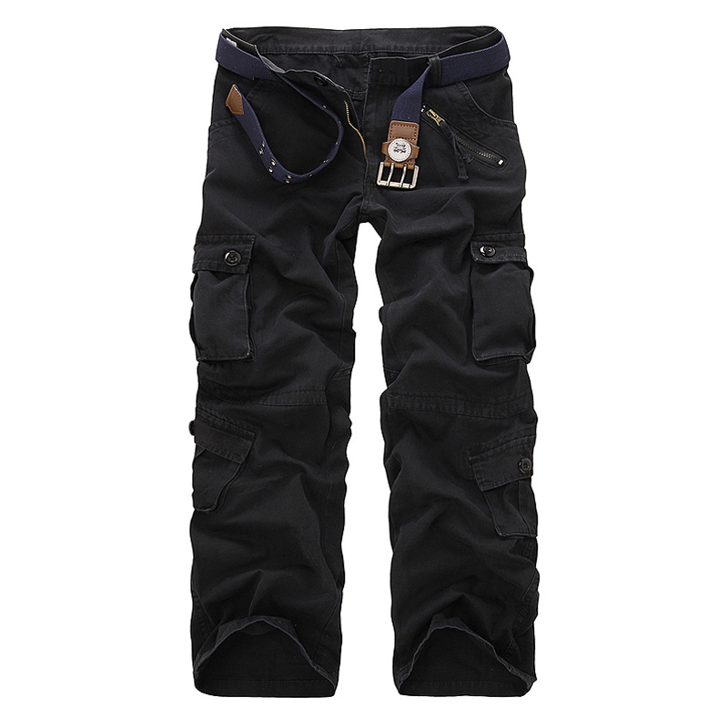 Forår Efterår Vask Multi-Pocket Camouflage Overalls Herre Bomuld Militæruniform Bukser Herre Baggy Cargo Bukser Herre (Uden Bælte)_voghion.com