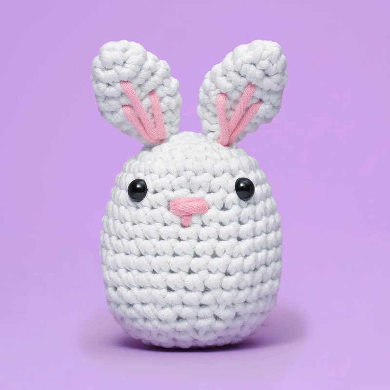 Woobles hæklesæt til begyndere med Easy Peasy garn som set på Shark Tank - til trinvise videovejledninger JoJo Bunny_voghion.com