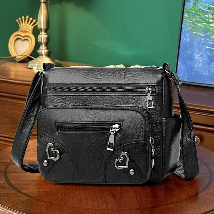 Women's vintage shoulder bag, multi-pocket large capacity crossbody bag_voghion.com