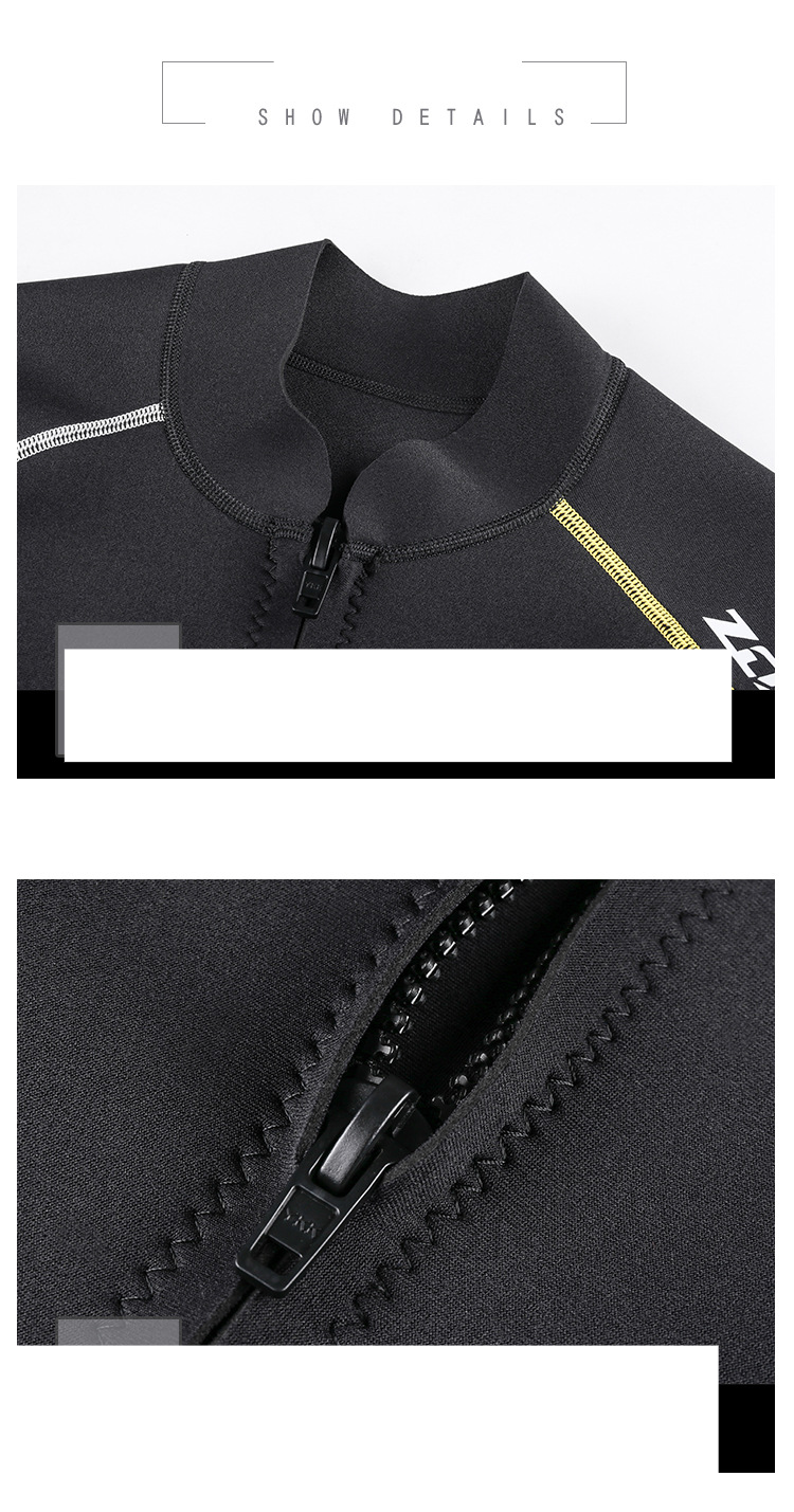 1.5MM wetsuit separate top Long sleeve snorkeling suit Cold warm wetsuit large size surf suit_voghion.com