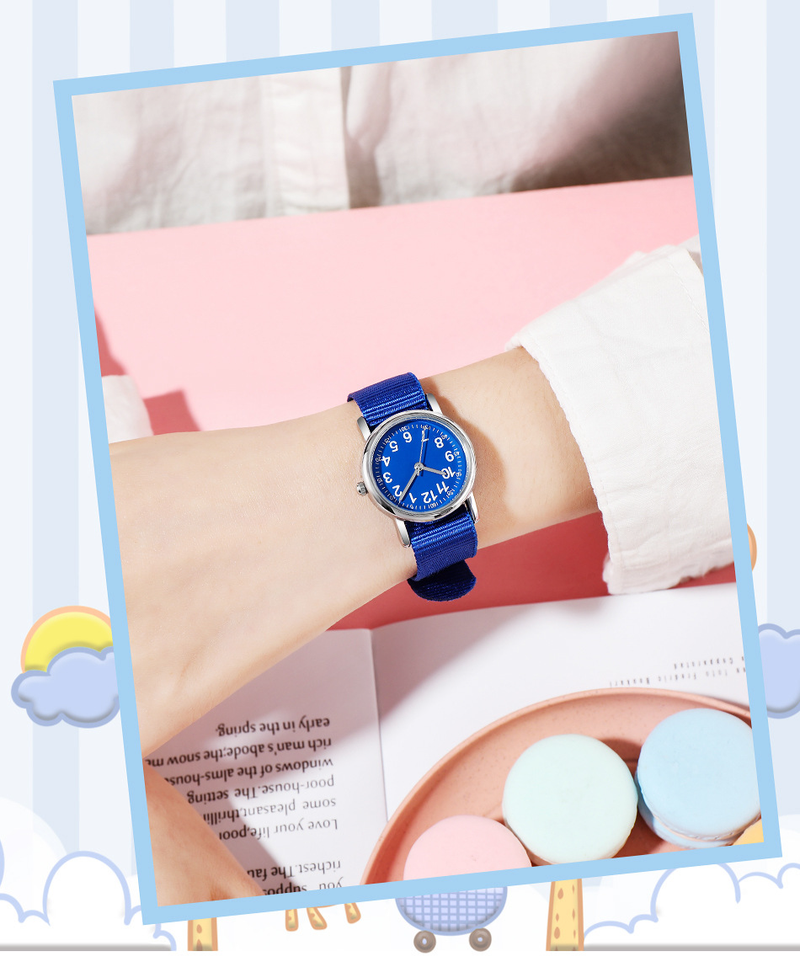 Reloj para niños, reloj para estudiantes, moda trenzada de una sola pieza con lindo reloj de cuarzo impermeable para niños_voghion.com