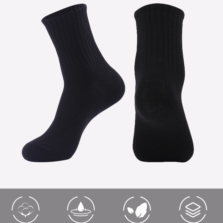 Calcetines largos de algodón de color sólido, transpirables, con absorción del sudor, desodorantes, informales, calcetines blancos, calcetines deportivos_voghion.com
