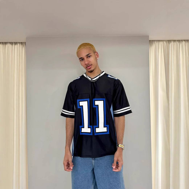 Männerkleeder Summer Gedréckte Buschtawen Kontrastfaarf Moud All Match Jersey T-Shirt Tops Männer a Fraen Deeselwechte Stil_voghion.com