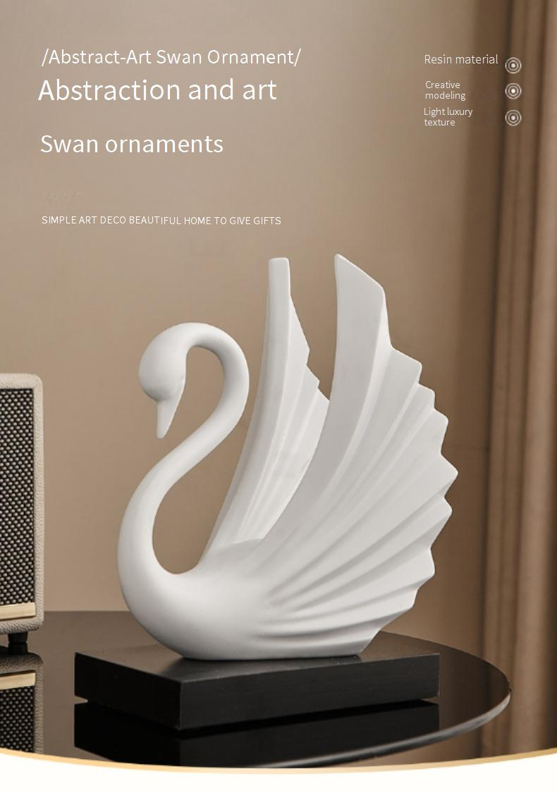 Décorations de bureau modernes en forme de cygne blanc de haute qualité pour la maison, le jardin, le bureau, le salon, la chambre à coucher, pour un couple, un mariage, une pendaison de crémaillère_voghion.com
