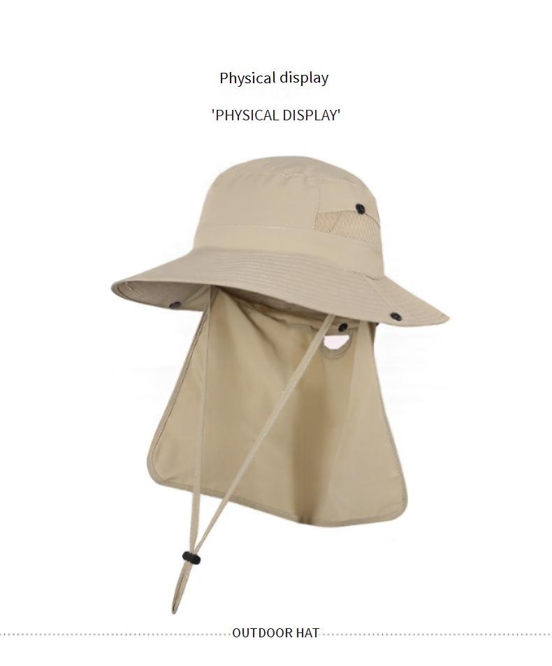 Kids Fisherman Hat With Detachable Neck Flap - Breathable & Foldable Sun Hat For Boys & Girls Outdoor Camping & Beach Activities_voghion.com