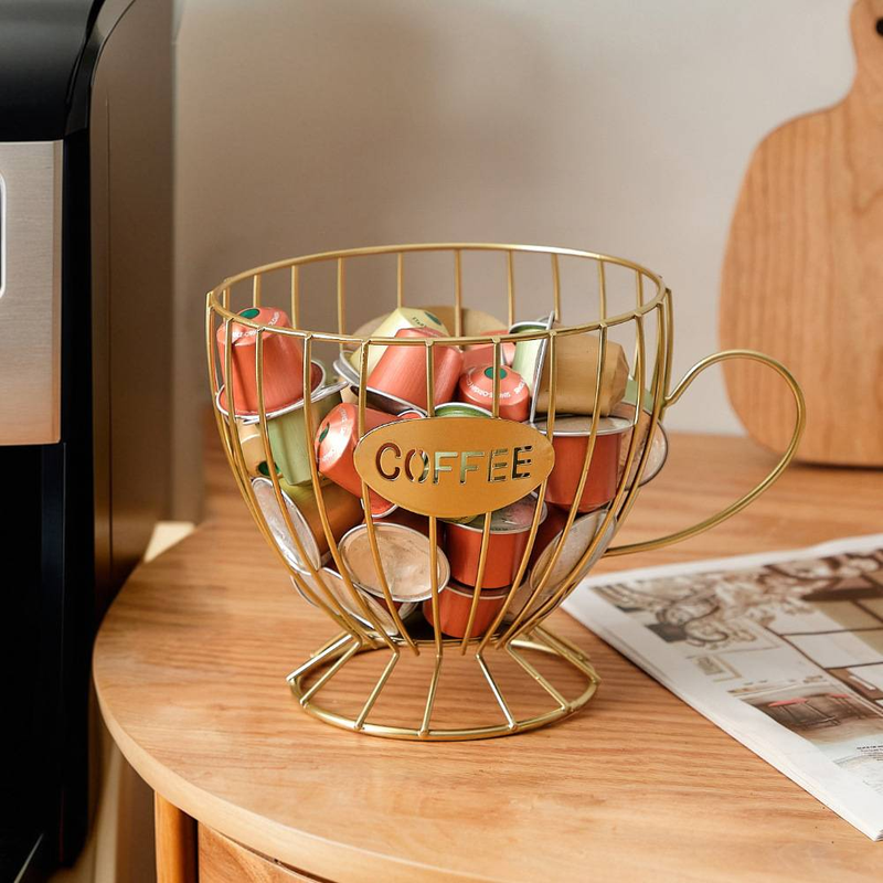 Decoração Woodbird Estilo Escandinavo Leve Luxo Prateleira para Armazenamento de Lanches e Doces Suporte para Mesa de Café Expositor para Cápsulas de Café_voghion.com