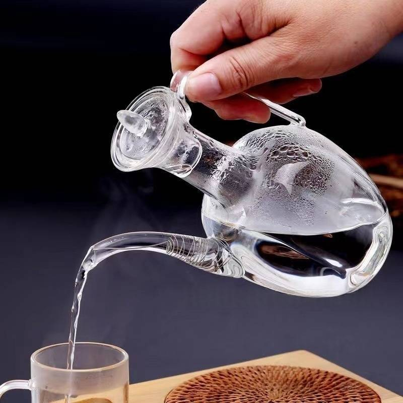 Borosilicate Glass Teapot Set With Stainless Steel Infuser - 600ml Gongfu Tea Maker Kit (Heat-Resistant Stovetop Safe Includes 4 Cups & Wooden Tray)_voghion.com