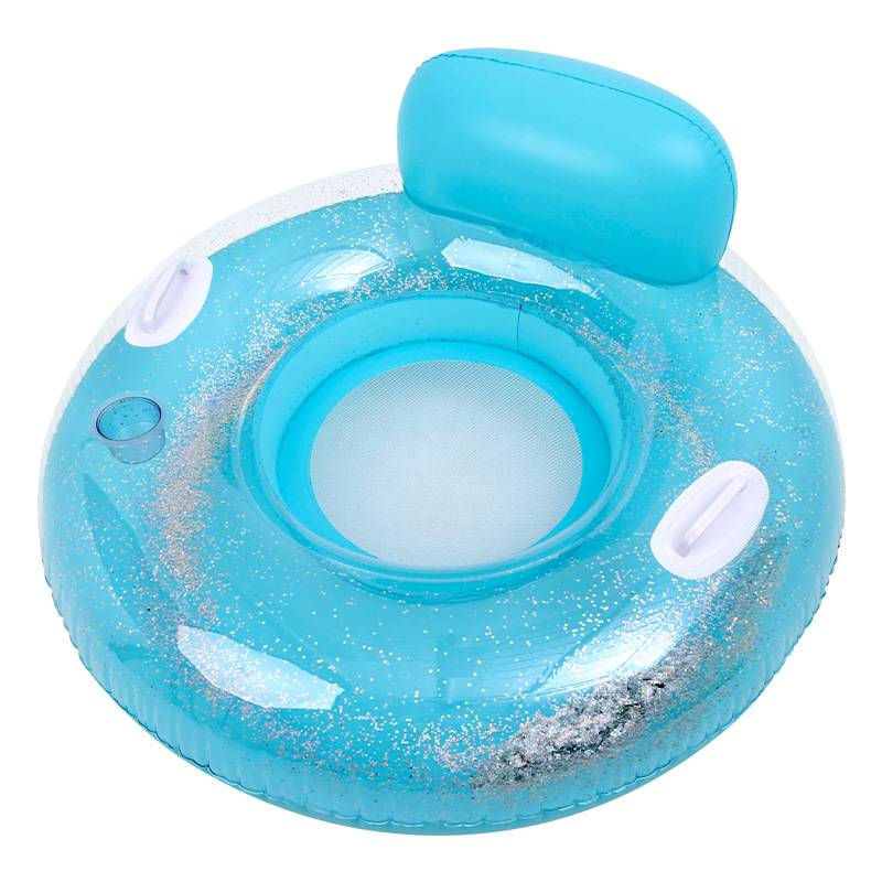 Aufblasbarer Glitzer-Sitzschwimmer mit Rückenlehne und Griffen – Schwimmliege für Pool, See und Strand (Trenddesign)_voghion.com