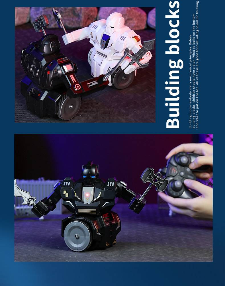 Robot de combate inteligente de 2,4 G: juguete infantil a control remoto con funciones de lucha, boxeo y combate giratorio._voghion.com