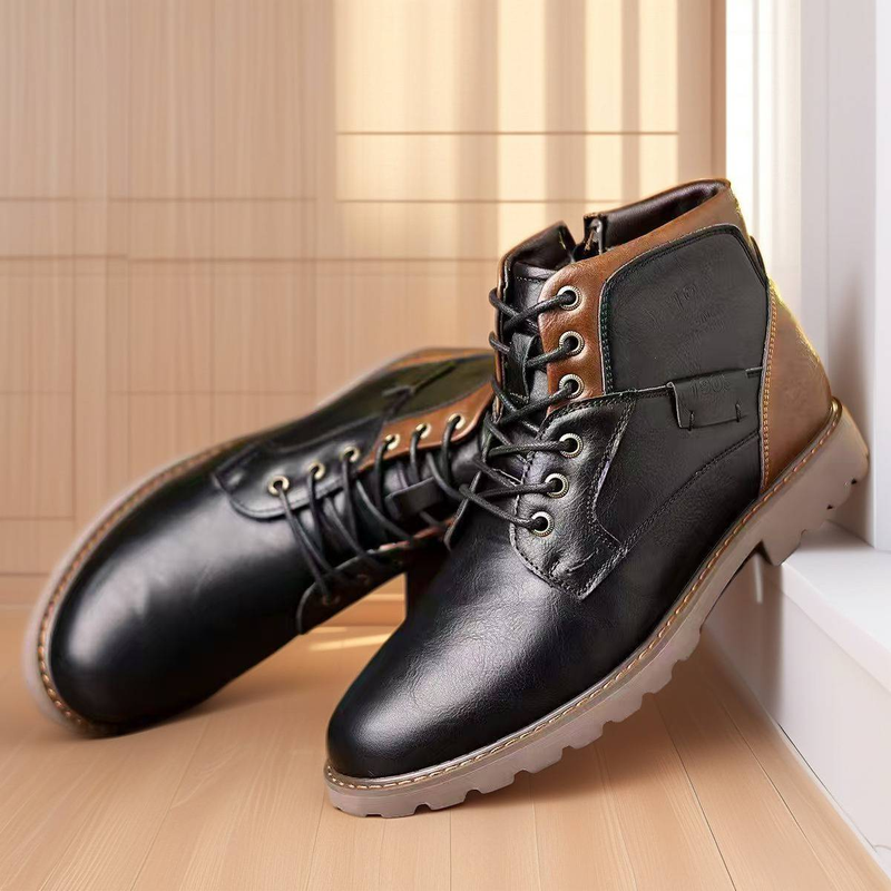 Herrenstiefel, Martin-Stiefel, lässige kurze Stiefel, Herrenschuhe, High-Top-Schuhe für Herbst und Winter_voghion.com