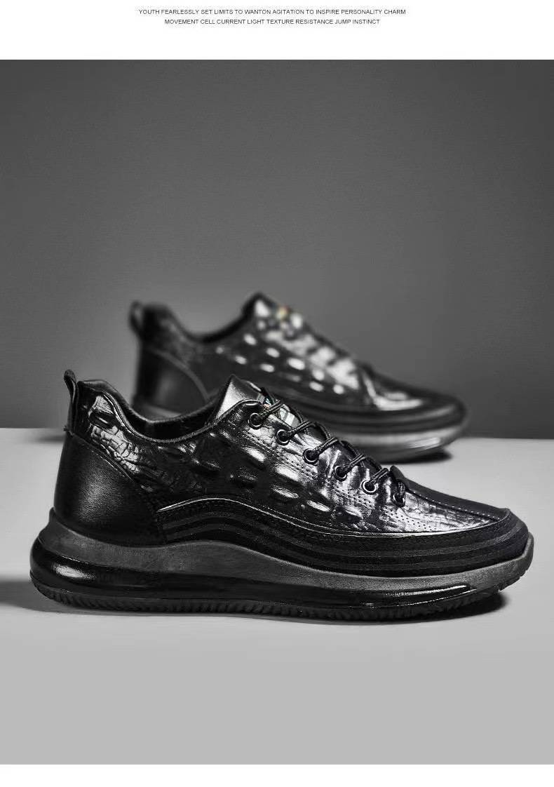 Scarpe sportive casual da uomo autunnali e invernali con suola spessa e motivo coccodrillo in stile britannico_voghion.com